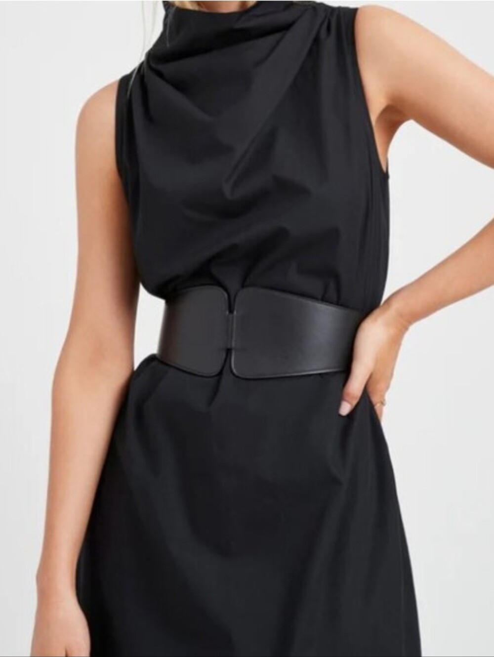 Marcella Chambers Belt | Black Italian Leather Waist Belt | Size M